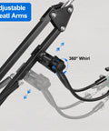 3 In 1 Solder Fume Extractor With 26 Inch Adjustable Arm showing 360-degree rotation flexibility