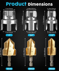 Pipe Threading And Reaming Tool Kit For PVC Plumbing Projects With Cutter Set Of 10 Pcs Dual Function showing product dimensions