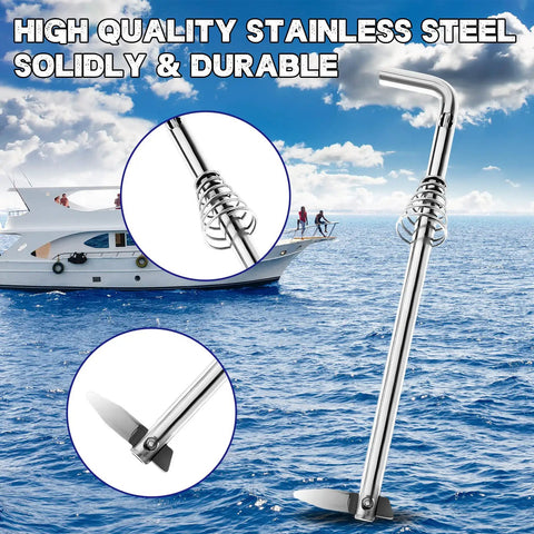 Beefy Boat Tilt Thrust Rod And Spring For Outboard Motor 9.8 To 18HP Tohatsu And Chinese Engines, stainless steel, ocean view.