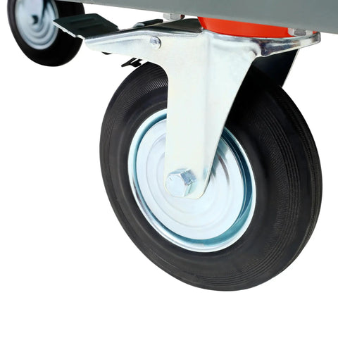 Heavy Duty Platform Truck Workhorse Dolly Cart With Wheels 24x48 Inch Flatbed Hand Truck Steel Deck 2000 Lb Capacity For Moving In Warehouse Garage Or Home Use close-up wheel
