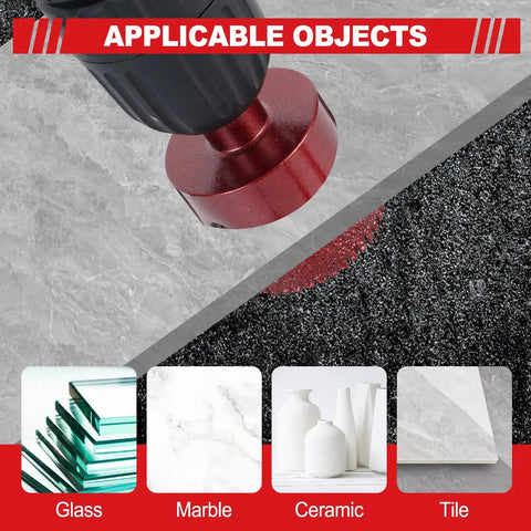 12 Piece Pro Grade Diamond Hole Saw Kit applicable for glass, marble, ceramic, and tile with serrated brazing tile core drill bits.