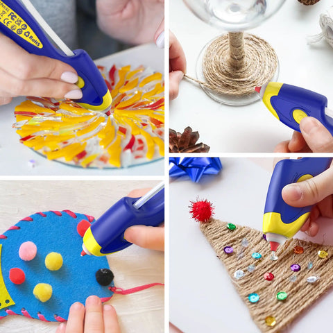 Collage of projects using Cordless Hot Glue Gun With 6 Second Preheat, Auto Dispense And Dripless Design, Rechargeable Glue Pen
