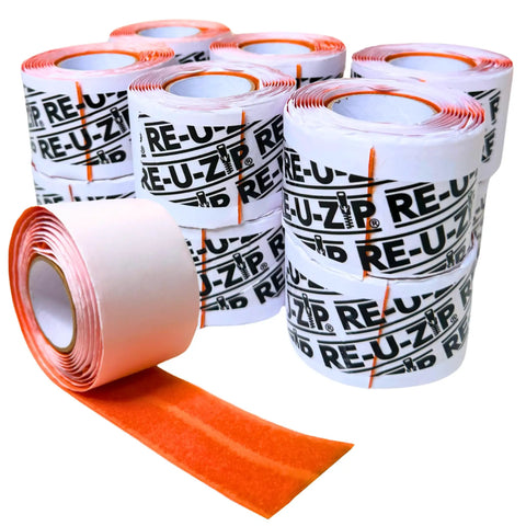 Mounting Strip Refills 12 Pack For Reusable Dust Barrier Zippers And Magnetic Entry Strips, easy peel and stick with guide visible