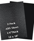 2 Pack ABS Plastic Sheet 12 By 16 Inch One Quarter Inch Thick Black Rigid Moldable Thermoplastic Board For Crafts DIY Projects