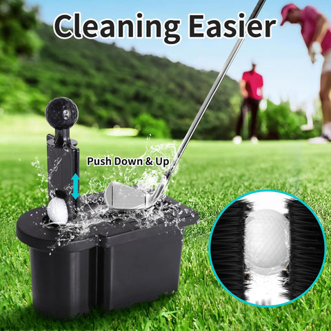 Universal Golf Cart Ball Washer And Club Head Cleaner Kit For Yamaha EZGO Club Car Star EV with club cleaning in action