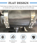 3-inch stainless steel T-bolt hose clamps on a black turbo intercooler pipe (two shown).