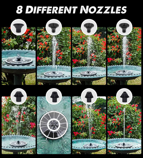 Solar Glass Panel Fountain With 2200mAh Battery, 3.5W Floating Solar Water Pump For Bird Bath Garden Pond Pool Outdoor