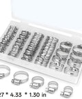 Heavy Duty 40 Pcs Hose Clamp Set Includes Premium 304 Stainless Steel Worm Gear Clamps For Intercooler Plumbing Fuel Lines And Tubes In Sizes From 1/4 Inch To 1-1/8 Inch For Super Durable Sealing Solutions, 40 clamps in tray