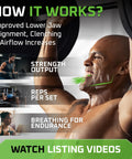 Man using 6DS Weightlifting Mouthpiece For More Reps And Strength, Align Your Jaw For Better Posture And Stronger Lifts, Perfect For Powerlifting Strongman Bodybuilding Calisthenics And General Gym Sessions Clear