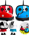 Road Rage Remote Control Bumper Cars For Kids Ages 6 And Up Two Player Head To Head Battle With Ejecting Drivers, red and blue cars.