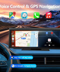 8.1 Inch Portable Wireless CarPlay Screen With 2K Dash Cam And 1080P Backup Camera Touchscreen Car Stereo in car dashboard