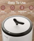 Top view of towel warmer bucket lid with controls, part of the Heavy Duty Iron Adjustable Towel Warmer Stand No More Bending Over
