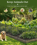 No Dig 10 Panel Decorative Outdoor Garden Fence With Gate For Yard 40 Inch High And 23.6 Feet Long Rustproof Metal Wire Panels