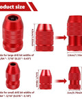 Heavy Duty Two Piece Adjustable Drill Bit Depth Stop Collar Kit Machined From Solid Aluminum Alloy size comparison for large and small bits