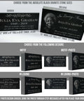 Image showing Personalized Memorial Stone Keepsake For Loved One Grave Marker Garden Plaque Granite Outdoor Cemetery Decor Sympathy Gift Tribute Forever Remembered Deluxe 8 By 12 By 2 Inch Tombstone options with designs.
