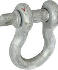 One And A Half Inch Carbon Steel Screw Pin Anchor Shackle For Heavy Duty Lifting With Seventeen Ton Working Load Limit Meets Federal RR-C-271 Beefy Workhorse Rigging Gear, showing close-up of shackle and pin.