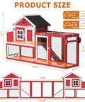 Diagram of extra large outdoor chicken coop with run and wheels for six to ten chickens, showcasing dimensions, mobile hen house design