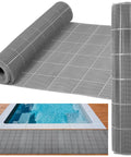 3 By 10 Ft Drainage Pool Floor Mats Non Slip PVC Splash Matting With Mesh Hollow Design for Spa Sauna Gym Garage Use