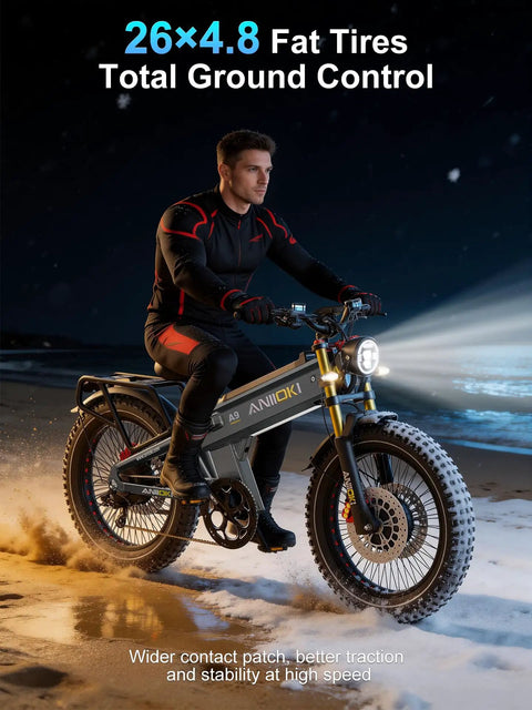 Heavy Duty Fat Tire Electric Bike Featuring Badass 6000 W Dual Motor Kickin 46 Mph Speed And A Massive 255 Mile Range Battery with 26x4.8 fat tires.