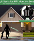 Motion Sensor Outdoor Wall Light 2 Pack Black Exterior Sconces with Bulb 3 Modes Dusk to Dawn illuminating front porch