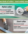 Image of Three In One Screen Repair Kit with Nylon and Steel Rollers and Removal Hook for Installing Window and Door Mesh Spline Tool.