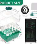 4 Pack Seed Starter Tray Kit With Grow Lights And Heat Mat 48 Cell Germination System With Humidity Dome components and dimensions