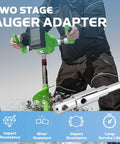 Heavy Duty Two Stage Auger Adapter For Three Quarter And Seven Eighths Inch Shaft Power Drill Ice Fishing and garden use