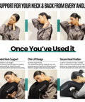 Inflatable Travel Pillow For Airplanes With Adjustable Bottom Support And Chin Lift, Real Neck Pain Relief In Use