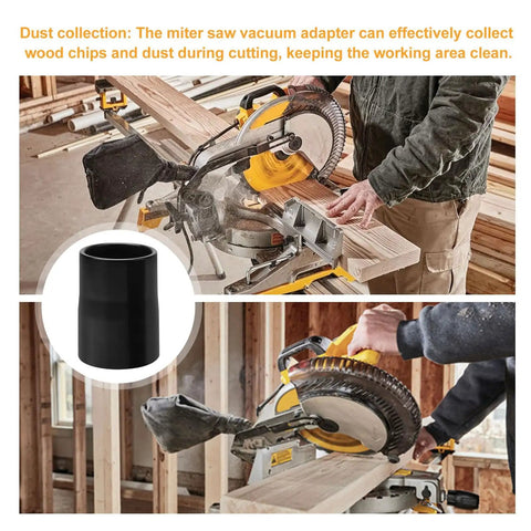 Slick Miter Saw Dust Port Adapter For DWS779 And DWS780 Features Five Quick Rings for easy dust collection with a shop vac.