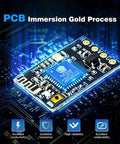 Close-up of CR8 V2 2.4GHz Nano Receiver with 75mm UFL Dual Antenna for FPV Drones, showing PCB immersion gold process.