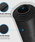 Close-up of XL Mouse Pad With Excel Shortcut Cheat Sheet Ultra Large Waterproof Non Slip Desk Mat showing stitching and anti-slip design.