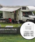 Camper setup with Stainless Steel Cotter Pins Assortment Kit 125 Pieces for quick locking and secure fastening inset