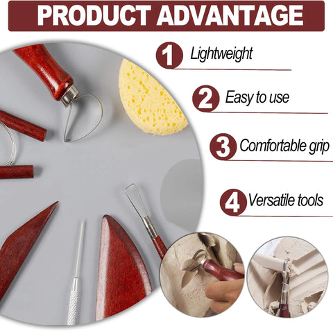 8 Piece Clay Sculpting Tools Set For Polymer Clay Air Dry Clay And Pottery Perfect For Beginners To Pros with stainless steel tips