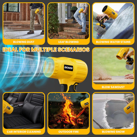 Cordless 20V Max Leaf Blower With 40000 RPM Brushless Motor 180 MPH Wind Speed 100 CFM Jet Fan for versatile cleaning scenarios