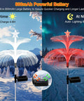 Solar Star Jellyfish Garden Lights Six Pack With Color Changing Fiber Optic Glow for day and night outdoor decor.
