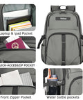 Airline Approved 35L Travel Backpack Under Seat Carry On Water Resistant 15.6 Inch Laptop Compartment For Men and Women, close-up view of compartments and pockets.