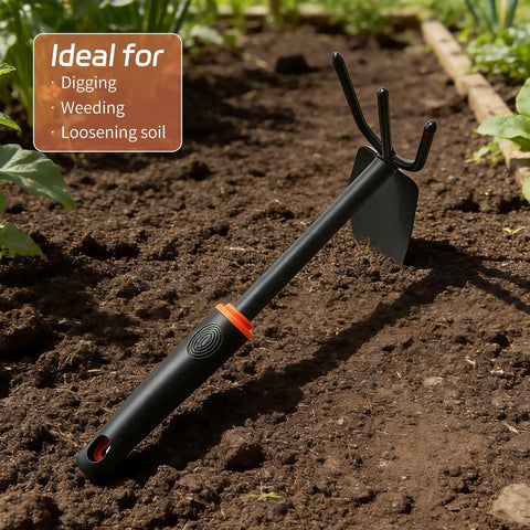 Dual Head Hand Hoe Garden Tool Set For Weeding And Cultivating In The Yard And Garden Great For Weekend Warriors And Home Gardeners