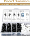Tesla Model X Bumper Clip Kit 100Pcs For 2021 To 2026 Built Tough Premium ABS Car Fasteners Exterior Trim Clips Shock Resistant Vibration Dampening Easy Install Replacement Kit, 100-piece case
