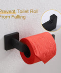 Matte Black Wall Mounted Toilet Paper Holder Stainless Steel SUS304 Rustproof Bathroom Accessory With Durable Metal