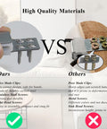 Comparison of Heavy Duty Couch Spring Clips Furniture Upholstery Repair Kit with quality details on sturdy screws and materials.