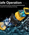 Rock Solid 1HP Water Pressure Booster Pump With Automatic Switch For Whole Home Water Flow And Shallow Well Jobs Featuring Heavy Duty Stainless Steel Build showcasing internal components and water.