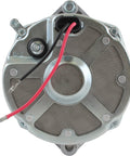 Rear view of Delco Marine 12V 105 Amp 3 Wire Alternator Replacement for Volvo Penta and Mercruiser Boats, showing wires and connectors.