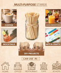 Top Shelf 1000 Piece Heavy Duty Birchwood Coffee Stirrers in a jar for coffee, smoothies, mocktails, and crafts.