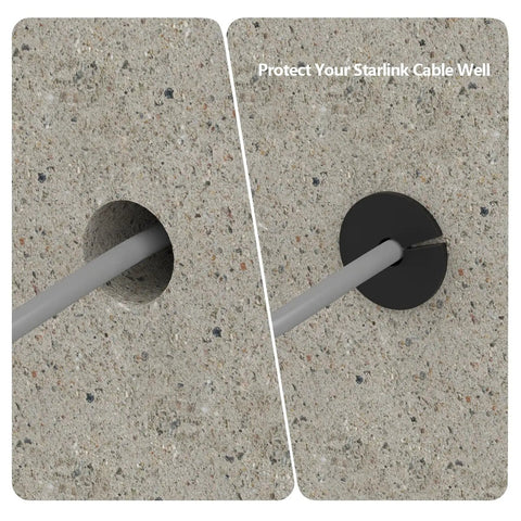 All In One Satellite Internet Cable Routing Kit With Wall Grommets detailing cable through wall installation