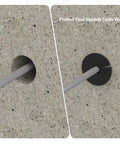 Heavy Duty One Inch Wall Grommet Cable Pass Through Kit For Starlink Routers And Ethernet Adapters, showing cable in masonry wall.