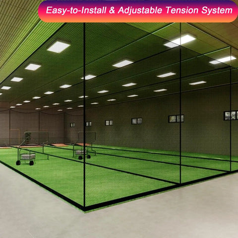 Indoor batting cage setup with 304 Stainless Steel Batting Cage Cable Kit With 5mm Braided Wire And All Hardware For Baseball Softball Net Tension