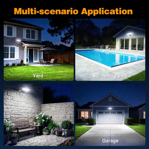 Slick Black 32W Dusk To Dawn LED Flood Light With Dual Pivot Heads And Plug And Play Cord Sheds A Hella Bright 3200 Lumen 6500K Glow Across Yard Patio Driveway For Super Secure Nighttime Coverage