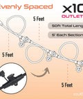 Diagram showing Beefy 50 Ft Heavy Duty 14 3 Extension Cord With 10 Outlets Spaced Every 5 Feet For Indoor Outdoor Use
