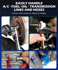25 Piece Quick Disconnect Tool Kit For A C Fuel Lines And Transmission Systems Great For Mechanics And DIYers in use on vehicles