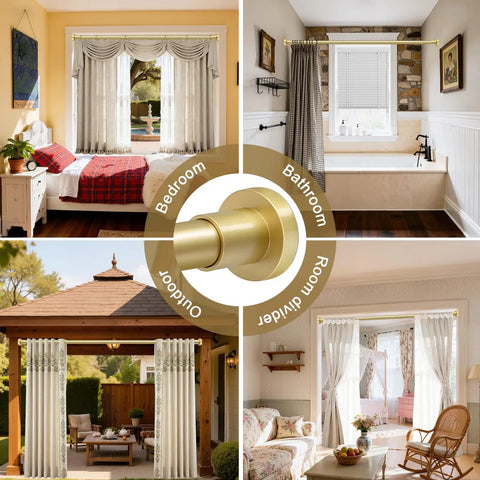 No Drill Stainless Steel Shower Curtain Rod With Adjustable Tension Fits 32 To 80 Inches Rust Free Non Slip End Caps Easy Quick Install No Tools Needed Ideal For Renters And Bathroom Makeovers in various settings: bedroom, bathroom, outdoor, room divider.